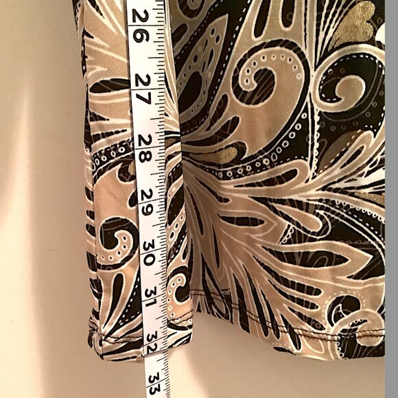 Style & Co - Abstract gold, black & silver long-sleeved top, Size L, poly blend - Picture 5 of 7